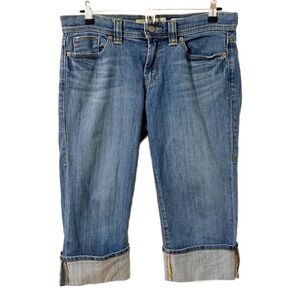 Old Navy Low Waist Stretch Cropped Cuffed Medium Wash Capris Denim Jeans 👖🔵